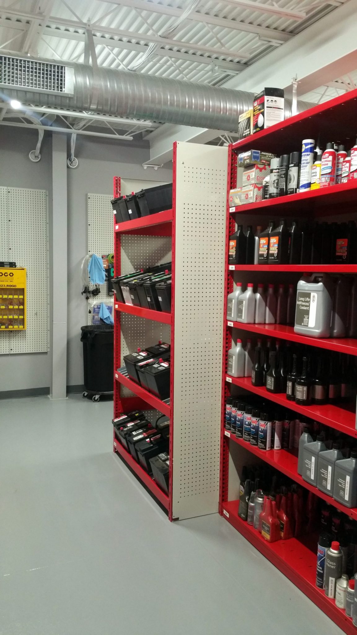 Heavy duty shelves for Batteries and Vehicle Lubricants